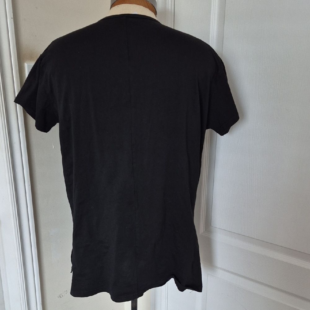 Women's Classic Black Short Sleeve Cotton Tee - Picture 6 of 16
